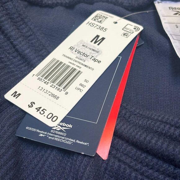 Men's Short Reebok Identity Vector Tape, Navy, Size Medium - Picture 7 of 7